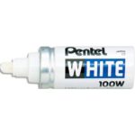 PENTEL Marqueur peinture pointe en fibre ogive large corps métal coloris Blanc WHITE 100W