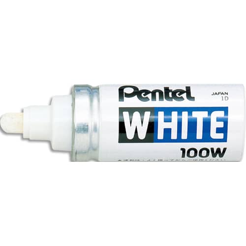 019773_d1.jpg PENTEL Marqueur peinture pointe en fibre ogive large corps métal coloris Blanc WHITE 100W – Image 1