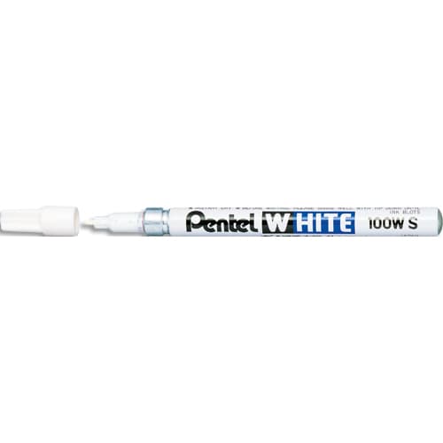 019781_d1.jpg PENTEL Marqueur peinture pointe ogive fine corps métal coloris Blanc WHITE 100WS – Image 1
