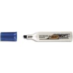 BIC Velleda 1781 Feutres pour Tableau Blanc Effaçables à Sec Pointe Biseautée Large - Bleu