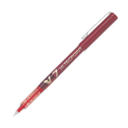 027728_d1.jpg PILOT Stylo Roller pointe tubulaire 0,7 mm encre liquide Rouge HI-TECPOINT BX-V7 – Image 1