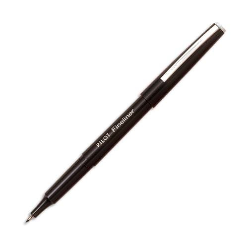 027736_d1.jpg PILOT Stylo-feutre pointe fine baguée métal encre Noire corps plastique couleur FINELINER – Image 1