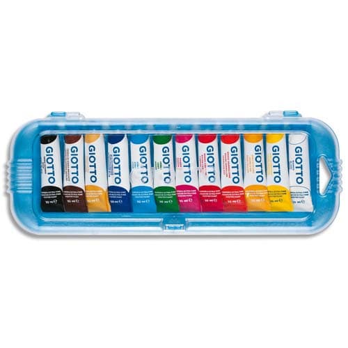 028573_d1-1.jpg GIOTTO Boîte rigide de 12 tubes 10ml de gouache fine, coloris assortis – Image 1