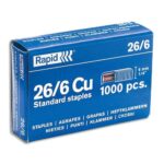 RAPID Agrafes Nº26/6 galvanisées en boîte de 1000