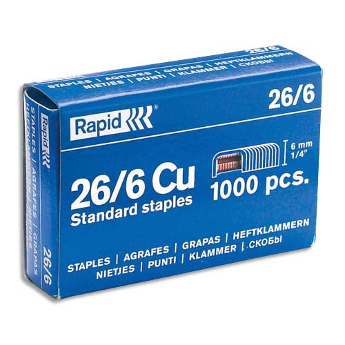 029818_d1.jpg RAPID Agrafes Nº26/6 galvanisées en boîte de 1000 – Image 1