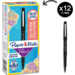 PAPERMATE Stylo feutre Flair Original, pointe M Trait 0,7 mm Noir