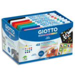 GIOTTO Schoolpack Boîte de 48 marqueurs gouache pointe ogive Décor matériels couleurs vives