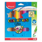 MAPED Color'Peps Cardboard Packs - 24 Crayons de couleur certifiés FSC