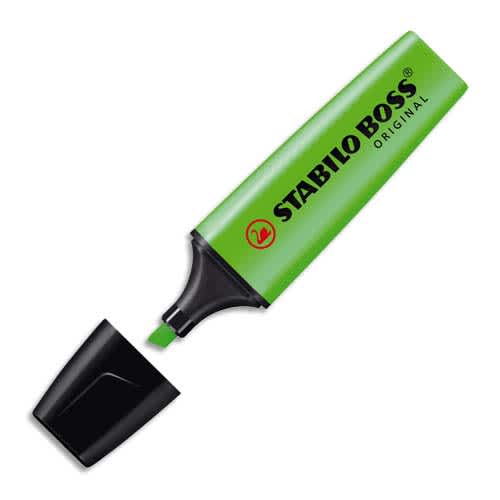 047658_d1.jpg STABILO BOSS ORIGINAL surligneur pointe biseautée - Vert fluo – Image 1