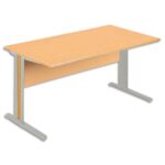 SIMMOB Bureau alu hêtre L160 x P80 cm