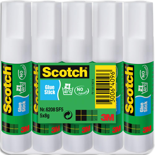 085139_d1.jpg SCOTCH Lot de 5 bâtons de colle Blanche Scotch® 8g sous film – Image 1