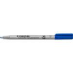 STAEDTLER Feutre multi-usages pour support lisse LUMOCOLOR Encre bleu non permanente Pointe fine de 0,6mm