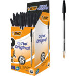 BIC Cristal Original Stylos-Bille Pointe Moyenne (1,0 mm) - Noir – Image 2