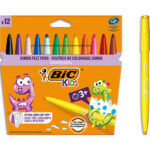 BIC KIDS Visacolor XL Feutres de Coloriage à Pointe Large - Couleurs Assorties, Etui Carton de 12