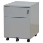 PIERRE HENRY Caisson mobile 2 tiroirs dont 1 pour dossiers suspendus L41,7 x H56,5 x P54,1 cm Gris perle