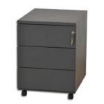 PIERRE HENRY Caisson mobile 3 tiroirs - Dimensions : L41,7 x H56,5 x P54,1 cm anthracite