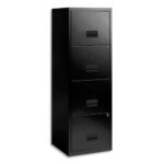 PIERRE HENRY Maxi Classeur pour DS 4 tiroirs Noir, poignée plate, fermeture sélective, L40 x H126 x P40