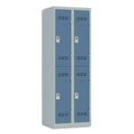 PIERRE HENRY Vestiaire 2 Cases + 2 Colonnes - Dimensions : L60 x H180 x P50 cm Gris perle Bleu