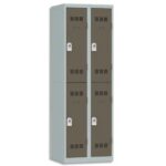 PIERRE HENRY Vestiaire 2 Cases + 2 Colonnes - Dimensions : L60 x H180 x P50 cm Gris perle basalte