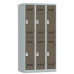 PIERRE HENRY Vestiaire 2 Cases + 3 Colonnes - Dimensions : L90 x H180 x P50 cm Gris perle basalte