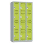 PIERRE HENRY Vestiaire 4 Cases + 3 Colonnes - Dimensions : L90 x H180 x P50 cm Gris perle anis