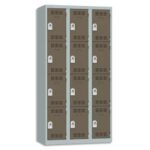 PIERRE HENRY Vestiaire 4 Cases + 3 Colonnes - Dimensions : L90 x H180 x P50 cm Gris perle basalte