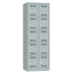 PIERRE HENRY Vestiaire 5 Cases + 2 Colonnes - Dimensions : L60 x H180 x P50 cm Gris perle