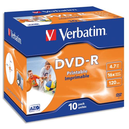 127446_d1-1.jpg VERBATIM Pack de 10 boîtiers cristal DVD-R imprimables 4,7Go 16x 43521 – Image 1