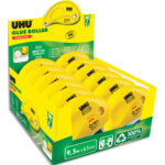 UHU Pack éco 12 rollers glue Dry & Clean jetable permanent 9,5mx6,5mm