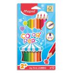 MAPED Color'Peps Jumbo - 12 Crayons de couleur triangulaires certifiés FSC