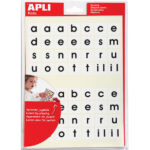 APLI Sachet de 5 feuilles de gommettes alphabet