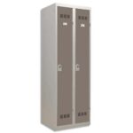 PIERRE HENRY Vestiaire métal industrie propre 2 casiers largeur 60 cm Gris perle basalte