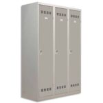 PIERRE HENRY Vestiaire métal industrie sale 3 casiers largeur 120 cm Gris perle