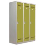 PIERRE HENRY Vestiaire métal industrie sale 3 casiers largeur 120 cm Gris perle anis