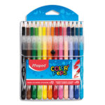 MAPED Pochette de 12 feutres LONG LIFE + 15 crayons de couleur COLOR PEPS