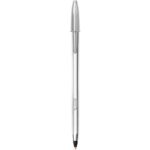 BIC Stylo bille Cristal Original Shine. Corps argent. Pointe moyenne 1mm. Encre noire – Image 2