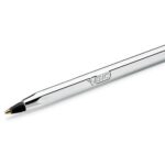 BIC Stylo bille Cristal Original Shine. Corps argent. Pointe moyenne 1mm. Encre noire – Image 3
