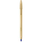 BIC Stylo bille Cristal Original Shine. Corps or. Pointe moyenne 1mm. Encre bleue – Image 2