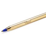 BIC Stylo bille Cristal Original Shine. Corps or. Pointe moyenne 1mm. Encre bleue – Image 3