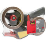 SCOTCH Pack Dévidoir d'emballage métal avec frein réglable et 2 rouleaux adhésif 50 microns Havane BP503