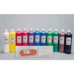 ART PLUS 12 flacons de 1 litre de gouache couleurs assorties avec 2 palettes offertes