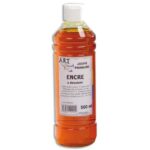 ART PLUS Flacon de 500ml d'encre à dessiner Jaune. Couleurs intenses, totalement aquarellable, fusante