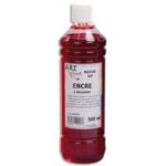 ART PLUS Flacon de 500ml d'encre à dessiner Rouge. Couleurs intenses, totalement aquarellable, fusante