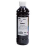 ART PLUS Flacon de 500ml d'encre à dessiner Noir. Couleurs intenses, totalement aquarellable, fusante