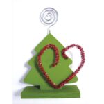 GRAINE CREATIVE Porte photo en bois à décorer, forme sapin, format 90x35x145mm