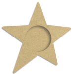 GRAINE CREATIVE Porte bougie en bois médium à décorer, forme étoile, format 105x109x12mm