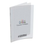 CONQUERANT C9 Cahier TP piqûre 17x22cm 32 pages Seyès+32 pages unies.Couverture PP incolore