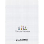 CONQUERANT C9 Cahier TP piqûre 24x32cm 48 pages Seyès+48 pages unies. Couverture PP incolore