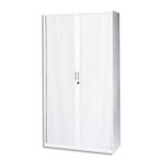 MT INTERNATIONAL Armoire haute monobloc Corps et Rideau Blanc - Dimensions : L100 x H198 x P43 cm