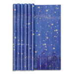 CLAIREFONTAINE Rouleau papier cadeau CIEL ETOILE 60g. Dimensions 1,5 x 0,70m. Coloris Bleu métal
